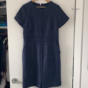 New Banana Republic tweed dress navy